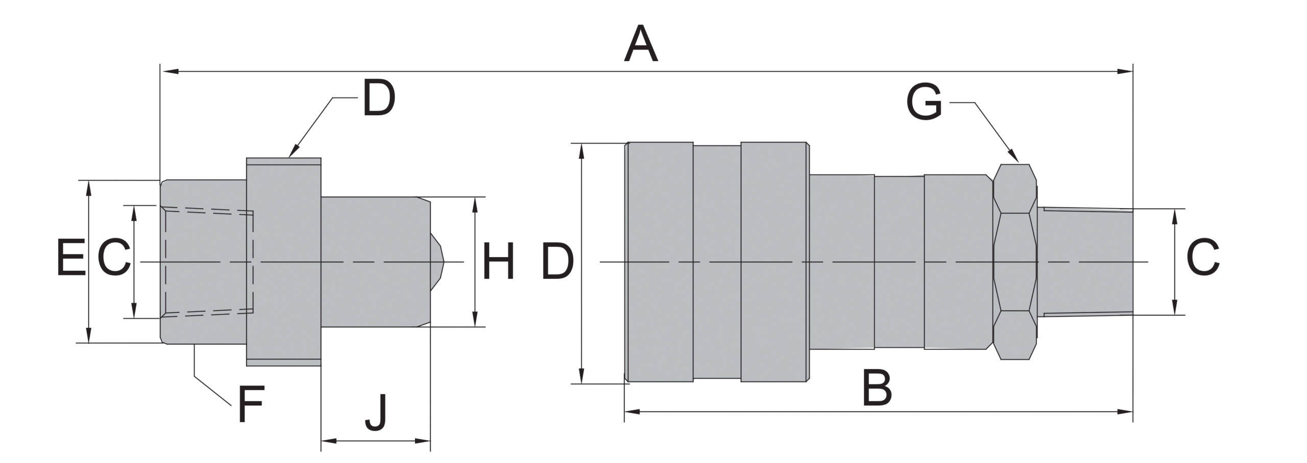 HÖGFLÖDESKOPPLING HANE+HONA SET 3/8" MED DAMMSKYDD - Bild 2