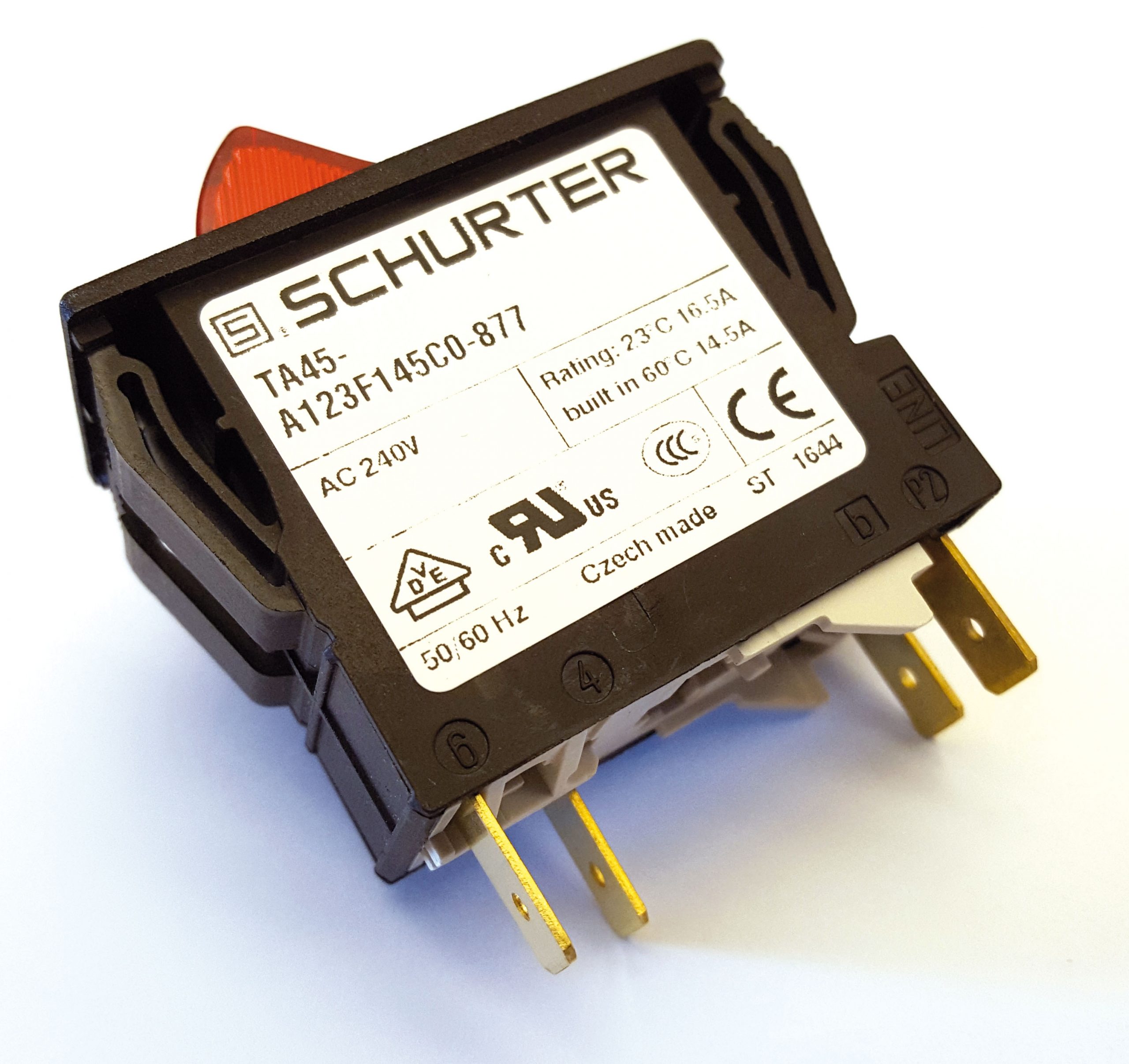brytare för tst 14amp, röd