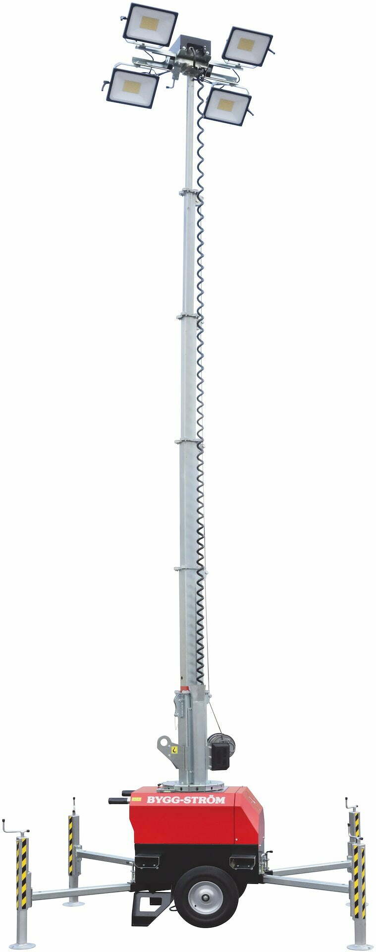 Belysningsmast Med Ljussensor 4X200W – 7 Meter