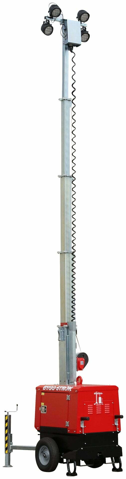 Belysningsmast Batteridrift 4X100W - 5,5 Meter