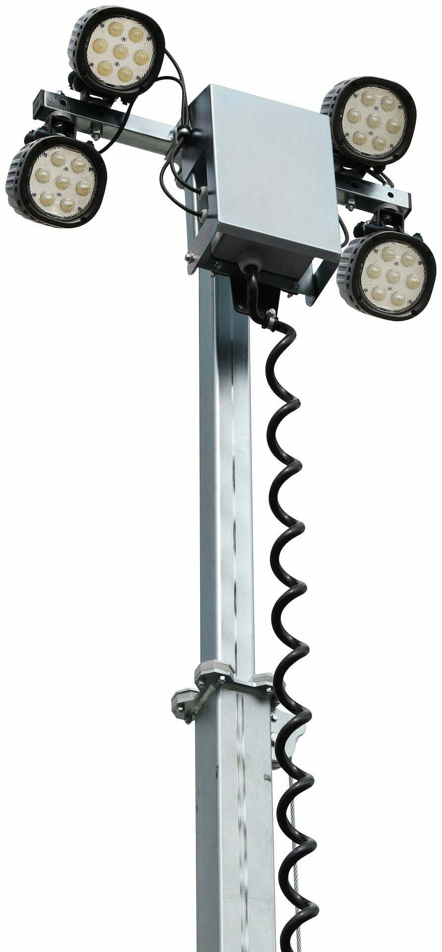 Belysningsmast Batteridrift 4X100W - 5,5 Meter - Bild 6